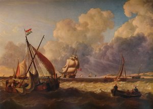 Łodzie rybackie u wybrzeży Holandii, 1823 r