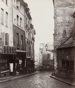 Rue de la Montagne-Sainte-Geneviève w pobliżu skrzyżowania Rue Laplace autorstwa Charles Marville