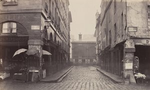 Rue du Contrat-Social, rue de la Tonnellerie, 1864-1865. autorstwa Charles Marville