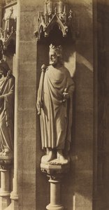 Posąg Clovisa, kościół Sainte-Clotilde, Paryż autorstwa Charles Marville