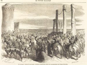 Wojska austriacko-pruskie wkraczające do Hamburga... [górna połowa] autorstwa Charles Maurand after Godefroy Durand