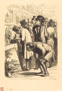 Sala Hotelu Drouot w dzień wystawienniczy autorstwa Charles Maurand after Honoré Daumier