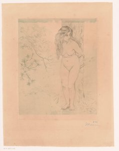 Eva oparta o drzewo autorstwa Charles Maurin (signed by artist)