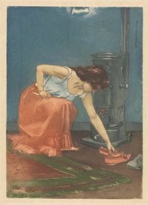 Trzewiki (akwaforta barwna i akwatinta)