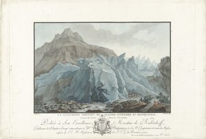 Gletsjer w Grindelwald Lutschinen wyłaniający się z lodowca Lower Grindelwald. Kanton Berno, prowincja Interlaken (tytuł na obiekcie) Niezwykłe widoki na góry Szwajcarii (tytuł serii)