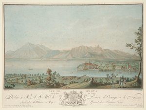 Widok z Schadau na jezioro Thun (za Klemensem) autorstwa Charles Melchior Descourtis