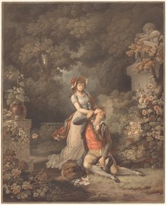 Zaskoczony kochanek autorstwa Charles Melchior Descourtis after Jean Frederic Schall