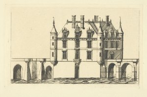 Zamek w Chenonceau autorstwa Charles Meryon