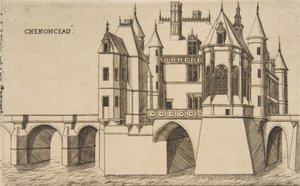 Château de Chenonceau, nr 2, 1856. autorstwa Charles Meryon