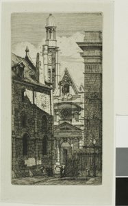 Kościół St. Etienne du Mont, Paryż autorstwa Charles Meryon