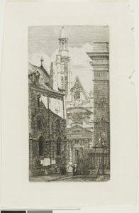 Kościół St. Etienne du Mont, Paryż autorstwa Charles Meryon