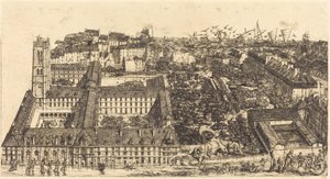 Collège Henri IV, Paryż lub Lycée Napoléon (Henry IV College lub Napoleon School, Paryż) autorstwa Charles Meryon