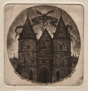 Akwaforty Paryża: Stara Brama Pałacu Sprawiedliwości, 1854. autorstwa Charles Meryon