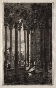 Akwaforty Paryża: Galeria Notre Dame autorstwa Charles Meryon