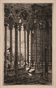 Akwaforty Paryża: Galeria Notre Dame, 1853. autorstwa Charles Meryon
