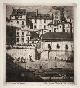 Akwaforty Paryża: The Mortuary, 1854. autorstwa Charles Meryon