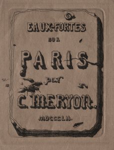 Akwaforty Paryża: Strona tytułowa, 1852. autorstwa Charles Meryon