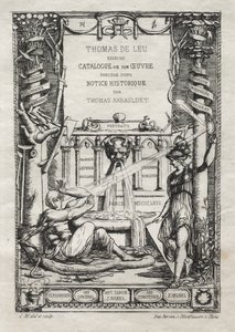 Frontyspis do katalogu rycin Thomasa de Leu autorstwa Charles Meryon