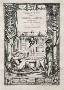 Frontyspis do katalogu rycin Thomasa de Leu, 1866. autorstwa Charles Meryon