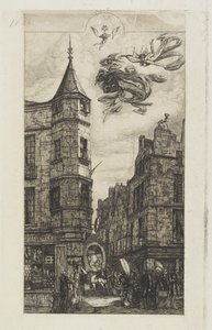 Dom z wieżyczką, nr 22, 1861 autorstwa Charles Meryon