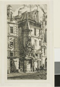 Dom z wieżyczką, rue de la Tixéranderie autorstwa Charles Meryon
