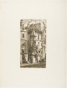 Dom z wieżyczką, rue de la Tixéranderie autorstwa Charles Meryon