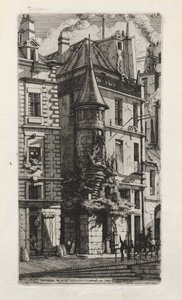 Dom z wieżyczką, rue de la Tixéranderie, Paryż autorstwa Charles Meryon