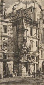 Dom z wieżyczką, rue de la Tixéranderie, Paryż, 1852. autorstwa Charles Meryon