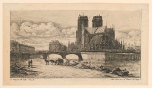 Apsyda Notre-Dame de Paris (Apsyda Notre-Dame, Paryż) autorstwa Charles Meryon
