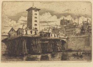 Pompa Notre-Dame, Paryż (Pompa Notre-Dame) autorstwa Charles Meryon