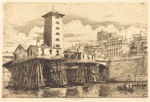 Pompa Notre Dame, Paryż (Pompa Notre Dame) autorstwa Charles Meryon