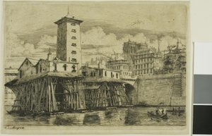 Pompa Notre-Dame, Paryż autorstwa Charles Meryon