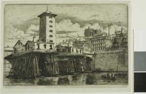 Pompa Notre-Dame, Paryż autorstwa Charles Meryon