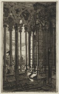 Galeria Notre-Dame w Paryżu (The Gallery of Notre Dame, Paris) autorstwa Charles Meryon