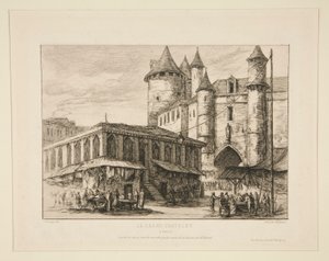 Wielki Chatelet [około 1780 d autorstwa Charles Meryon