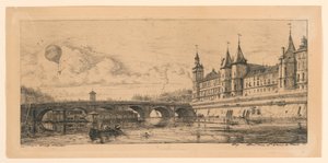 Le Pont-au-Change (Most wymiany) autorstwa Charles Meryon