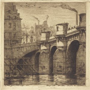 Pont Neuf, Paryż autorstwa Charles Meryon