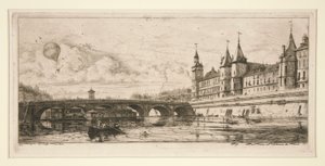 Pont au Change, Paryż autorstwa Charles Meryon