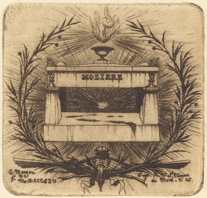 Grób Moliera na cmentarzu Père-Lachaise w Paryżu autorstwa Charles Meryon