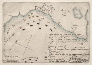 Mapa bitwy pod Synopą, 1853. autorstwa Charles Meryon