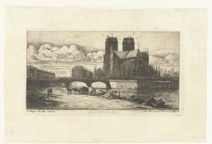 Matka Boża w Paryżu Apsyda Notre-Dame Akwaforty na Paryżu (tytuł serii) autorstwa Charles Meryon