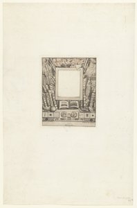 Omlijsting voor portret van Armanda Guéraud Projekt oprawy do portretu Armanda Guérard autorstwa Charles Meryon