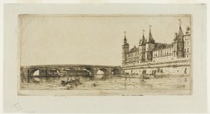 Pont au Change, Paryż autorstwa Charles Meryon