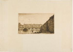 Pont-au-Change, Paryż, ok. 1784 autorstwa Charles Meryon