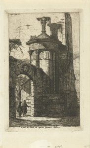 Brama przy wejściu do klasztoru kapucynów francuskich w Atenach Entrée du convent des Capucins Francais a Athenes (tytuł obiektu) autorstwa Charles Meryon