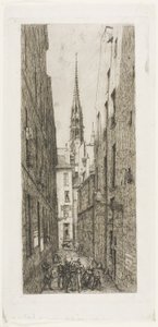 Rue des Chantres, Paryż autorstwa Charles Meryon