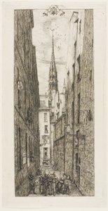 Rue des Chantres, Paryż autorstwa Charles Meryon