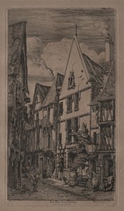 Rue des Toiles, Bourges autorstwa Charles Meryon