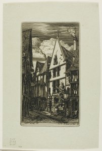 Rue des Toiles, Bourges autorstwa Charles Meryon