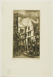 Rue des Toiles, Bourges autorstwa Charles Meryon